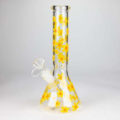 10" Flower Design Glass Bong_1