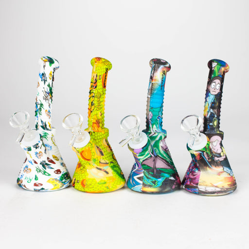 Fortune | 6.5" Angled Hydrographic Silicone Waterpipe-Assorted [SP1018P]_0