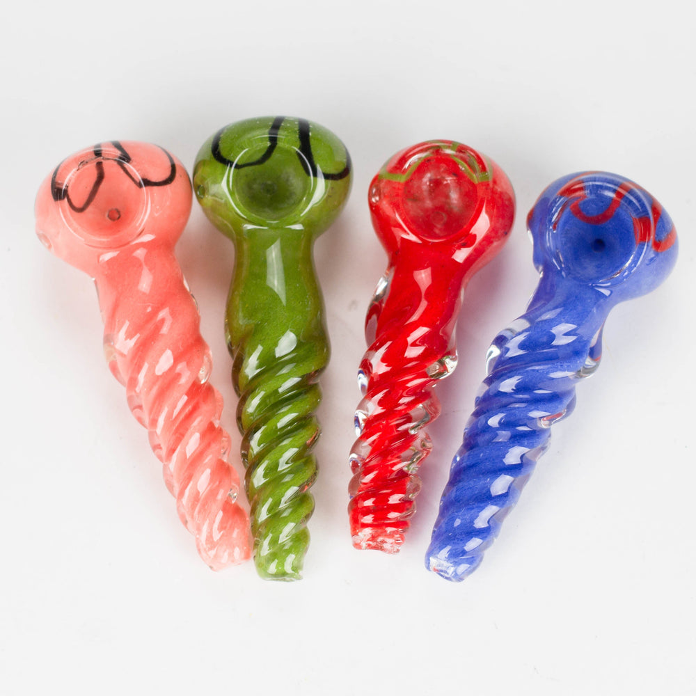 4" Twist glass hand pipe pack of 2_0