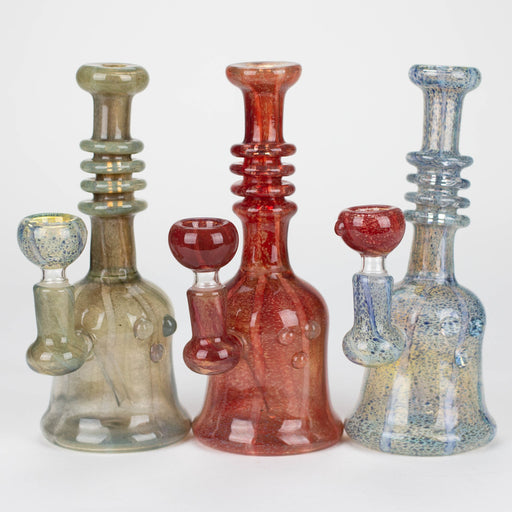 8" marble design multi color glass water bong_0