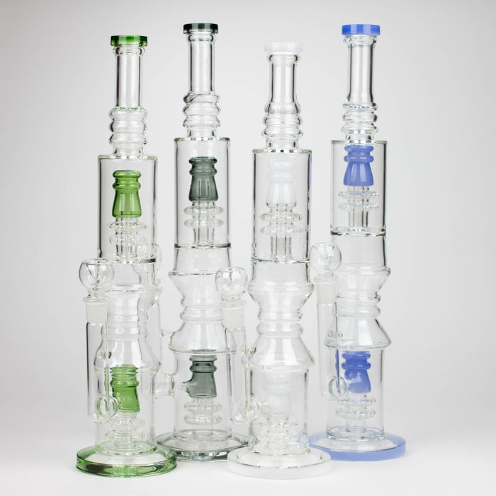 18" Glass water bong with Percolator and Diffuser_0