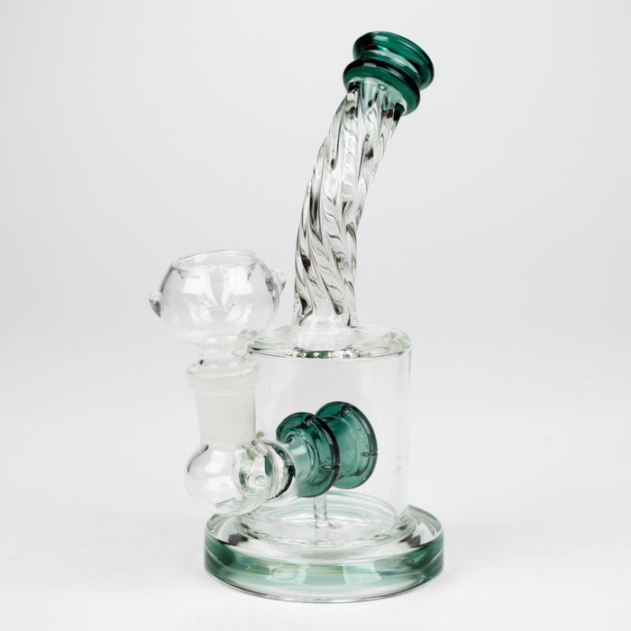 6" Twist glass bent neck glass bong with diffuser_8