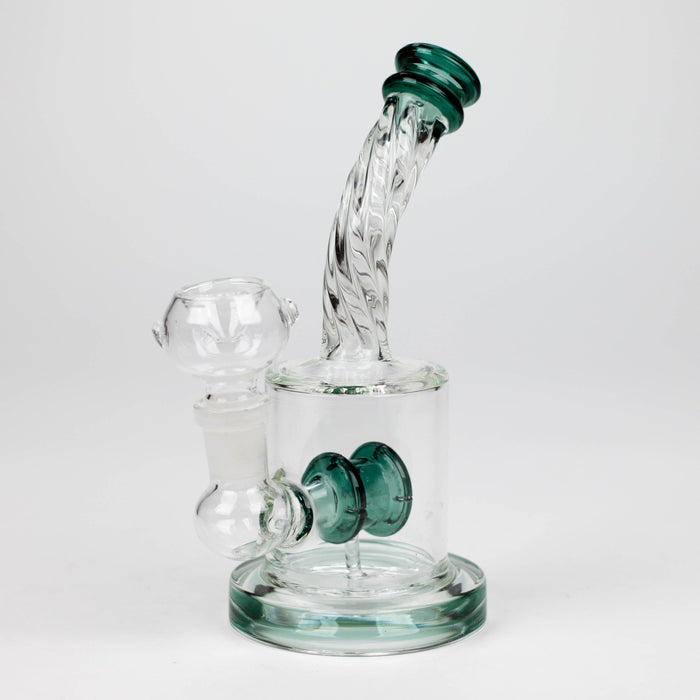 6" Twist glass bent neck glass bong with diffuser_10