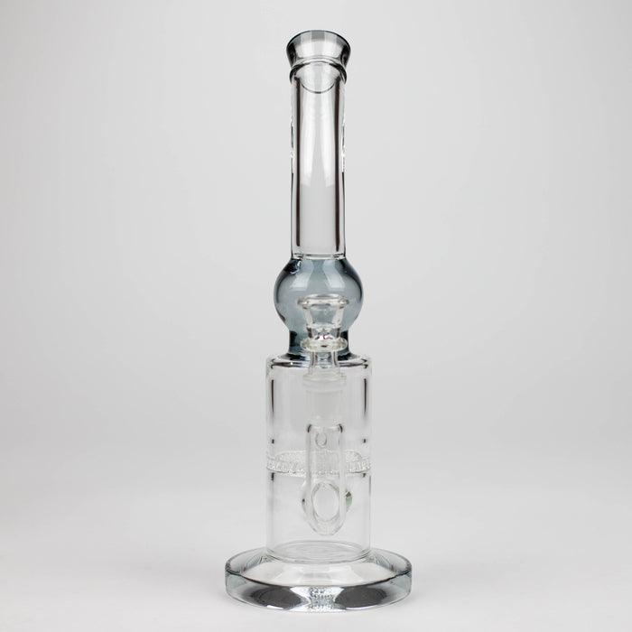 11" Color accented glass bong with honeycomb diffuser_12