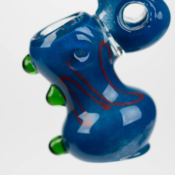 6" Single chamber fancy glass bubbler_5