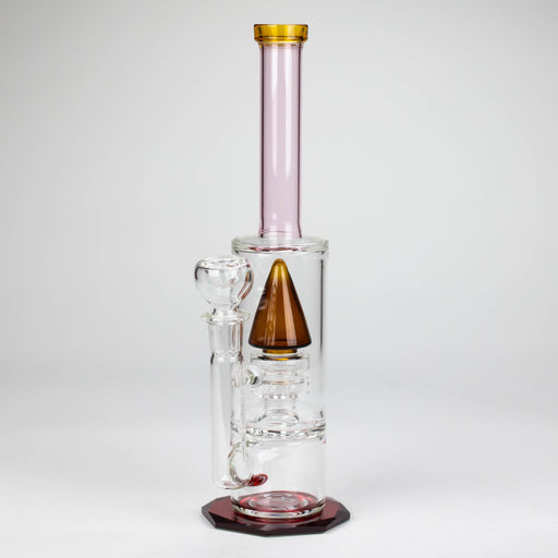 10" diamond cut stemless glass water pipe_1