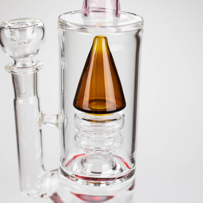 10" diamond cut stemless glass water pipe_4