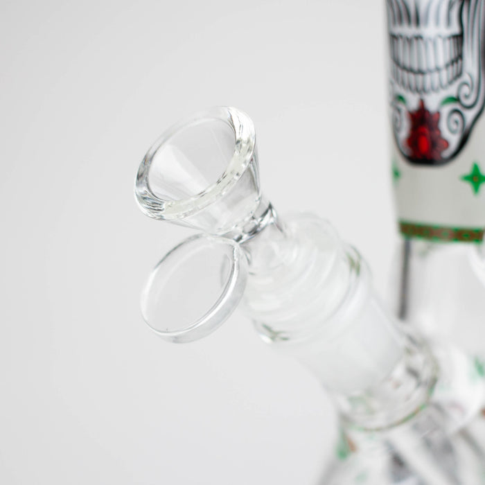 10" Glass Bong With Sugar Skull  Design_4