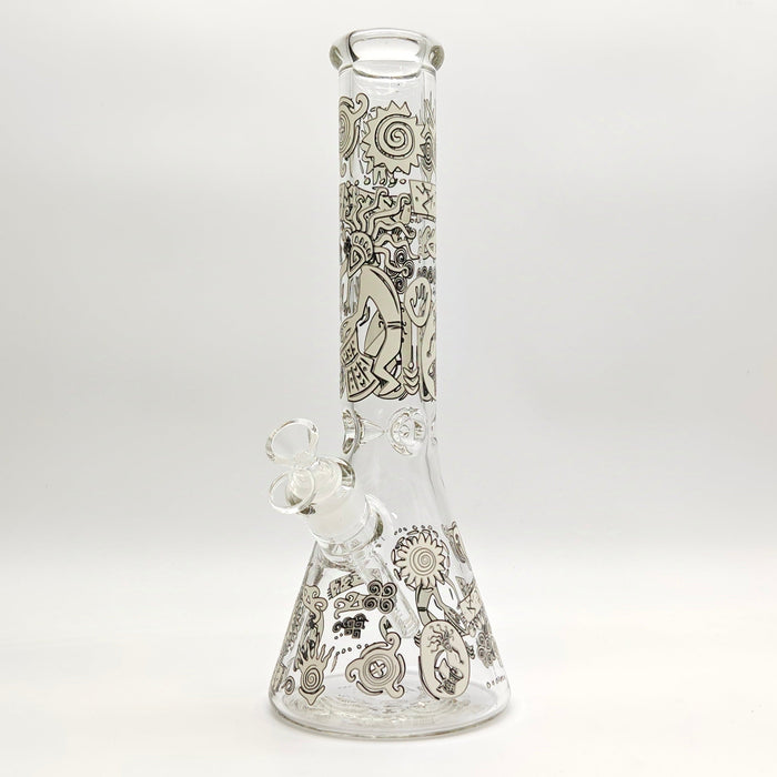 Glow in the dark 14" 7mm Egyptian Design Bong_7