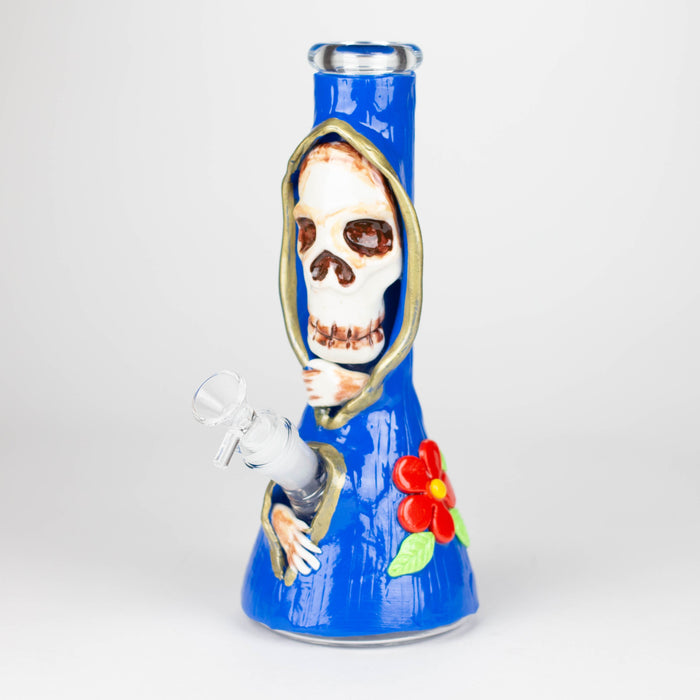 10" Resin 3D artwork Skull glass beaker [DY404]_0