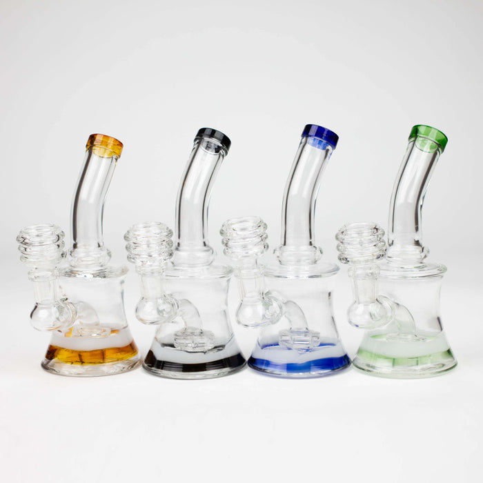 6.5" bent neck glass bong with diffuser_0