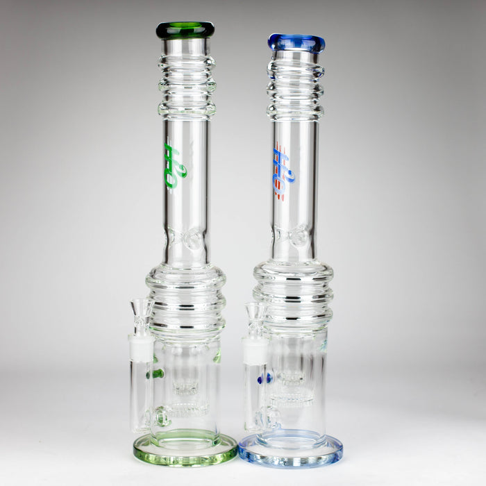 H2O | 18" 7mm glass bong with double layer honeycomb [H2O-5015]_0