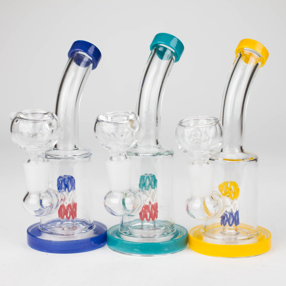 6" bent neck glass bong with diffuser-Assorted_0