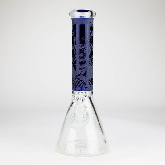 14" High Quality engraved Beaker Glass Bong  [C2664-3]_7