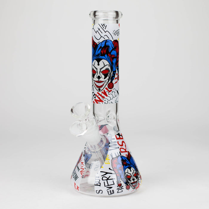 10" Glass Bong With Clown Design_3