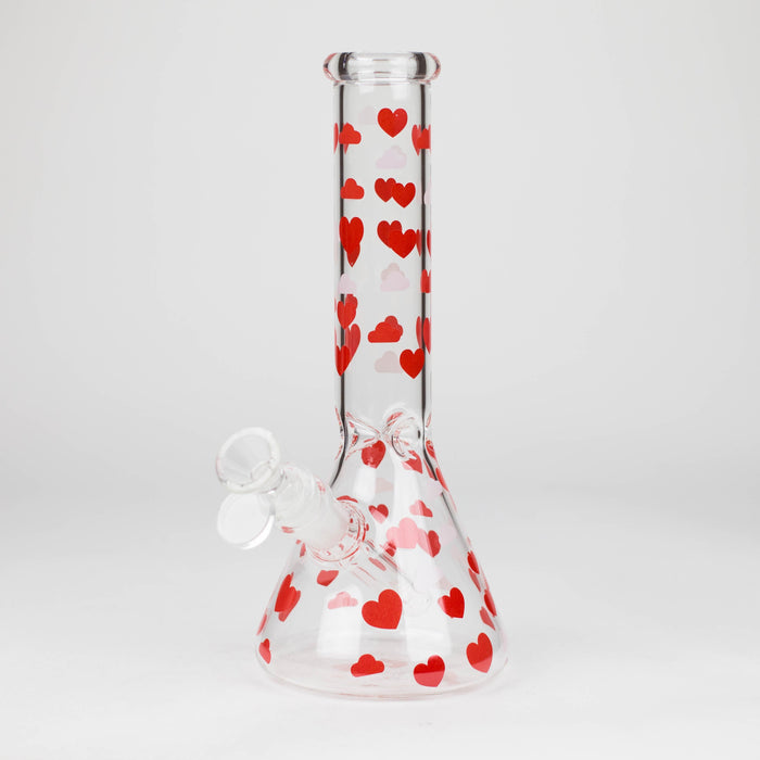 10" Glass Bong With Happy Valentine's Day Design_0