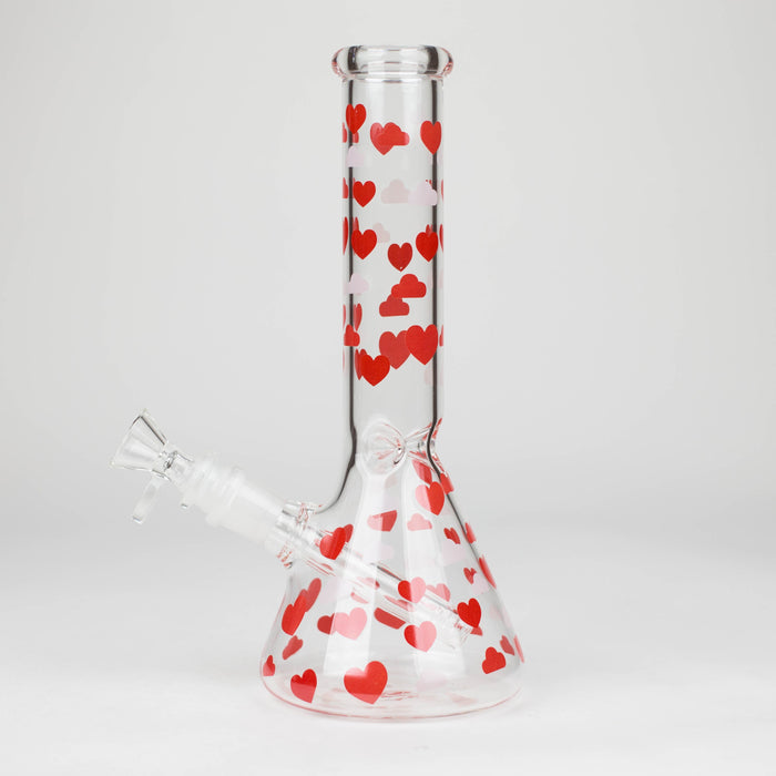 10" Glass Bong With Happy Valentine's Day Design_1