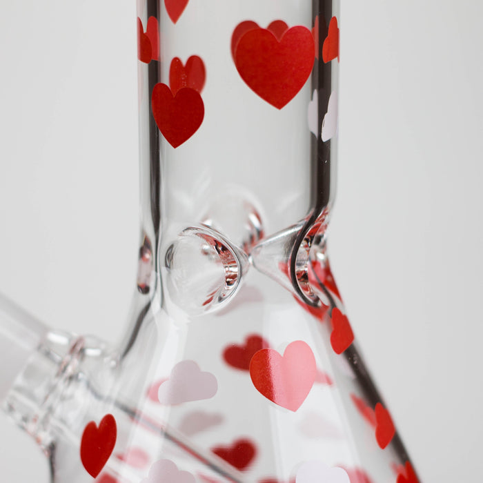 10" Glass Bong With Happy Valentine's Day Design_3