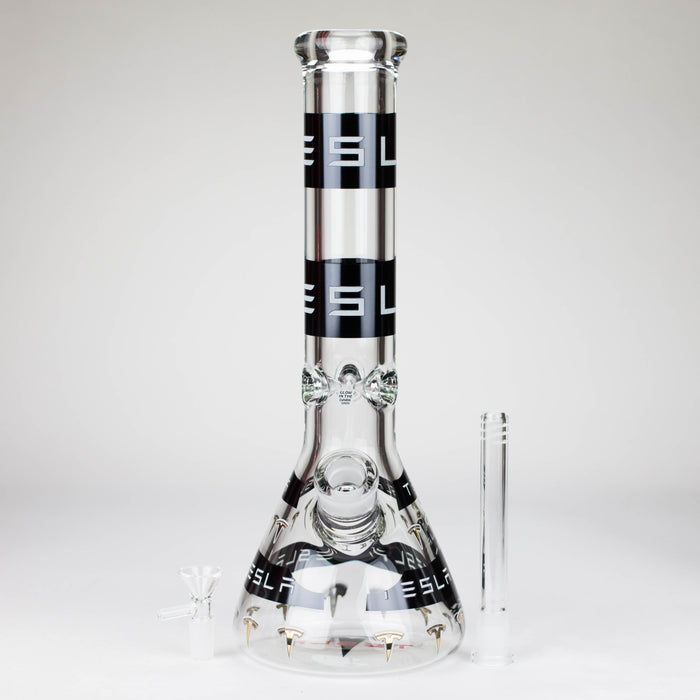 TSLA Glow in the Dark 14" 9 mm glass bong [PIP866]_5