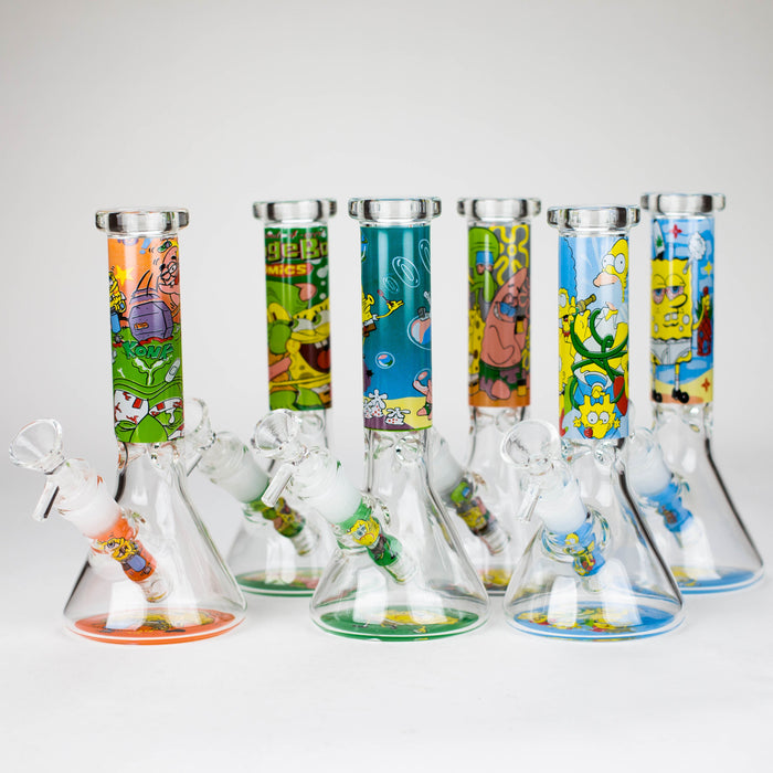 7.5" 4mm Cartoon Design Beaker Bong [PIP877]_0