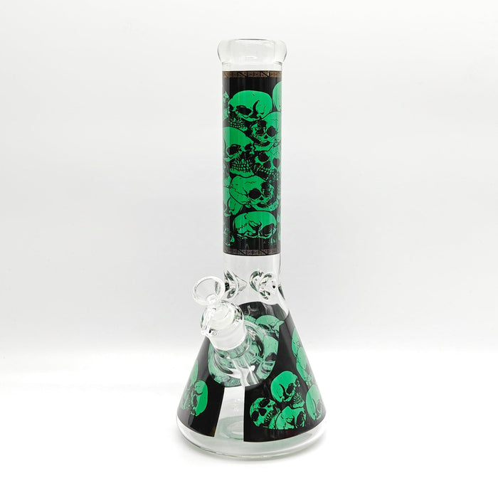 14" 7mm Skull Beaker Glass Bong [P8]_9