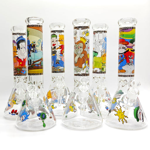 14" 7mm Novelty Design Beaker Glass Bong [240612]_0