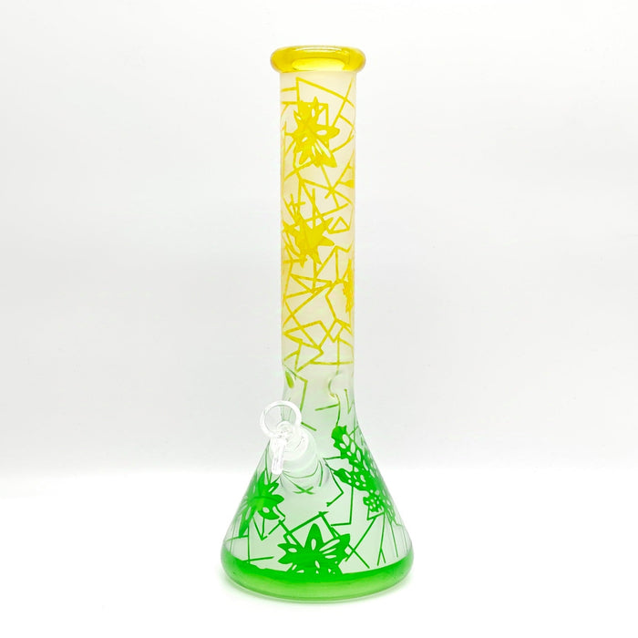 14" 5mm Abstract Design Beaker Glass Bong [LOT0072]_4