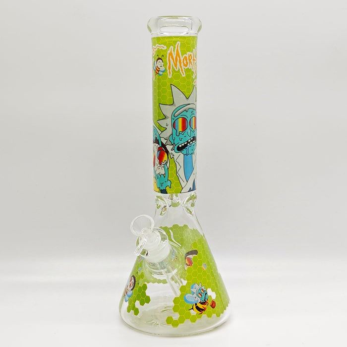 14" 7mm R&M Cartoon Beaker Glass Bong [P29]_6