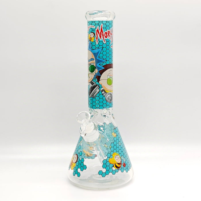 14" 7mm R&M Cartoon Beaker Glass Bong [P29]_9