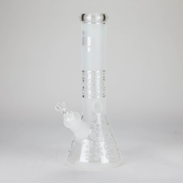 12" Frosted glass beaker water bong_0