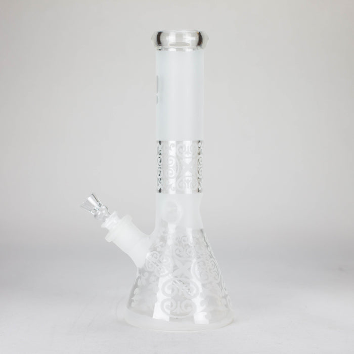 12" Frosted glass beaker water bong_1