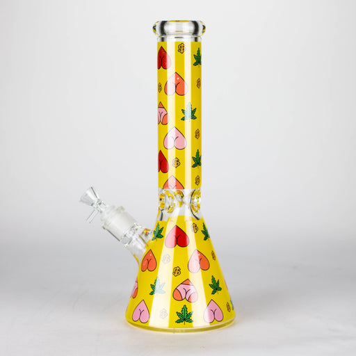 14" 7mm Glass Bong With Bud Design_1