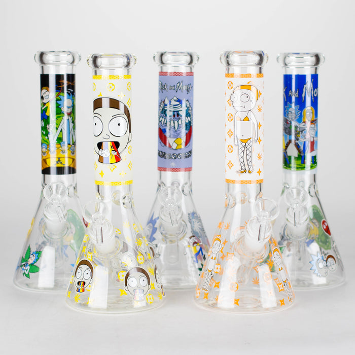 10" Cartoon Designs Glow In The Dark beaker bong In the Box [PIP302]_0