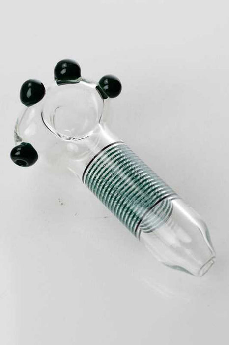 Heady 4 beads soft glass hand pipe_0