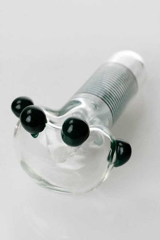 Heady 4 beads soft glass hand pipe_1