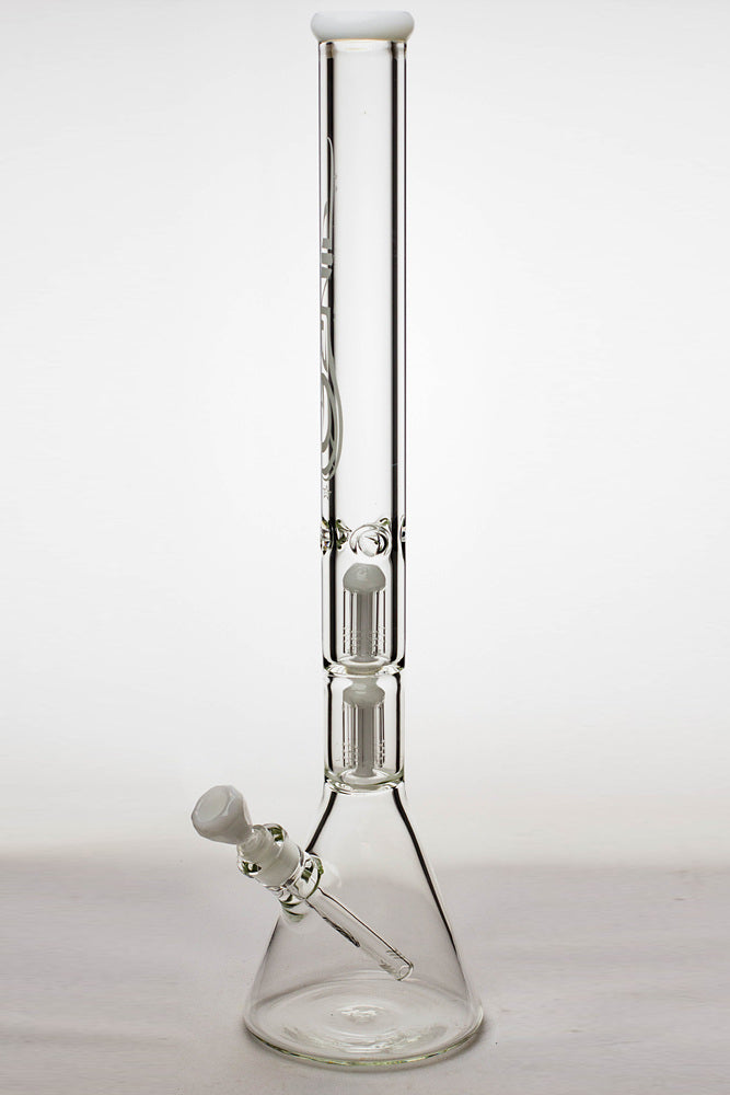 24" genie double 6 arms heavy glass water beaker bong_0