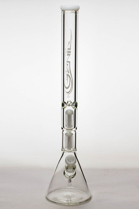 24" genie double 6 arms heavy glass water beaker bong_11