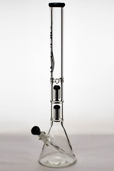 24" genie double 6 arms heavy glass water beaker bong_7