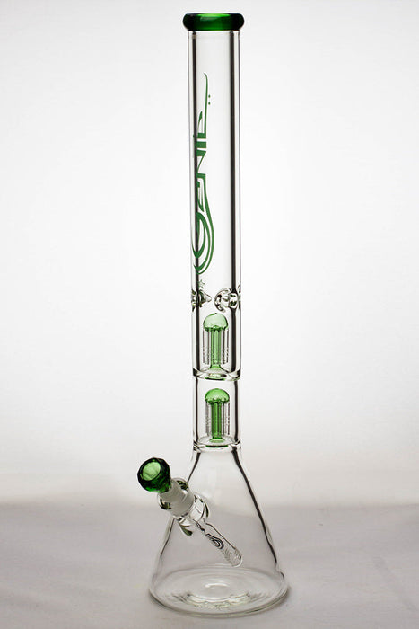 24" genie double 6 arms heavy glass water beaker bong_8