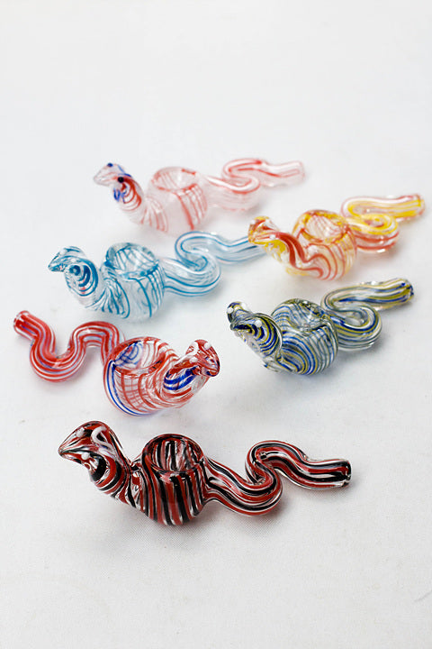 Cobra shape glass small hand pipe_0