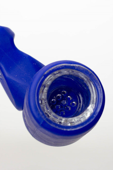 Silicone hand pipe with multi holes glass bowl and tube ( GP1537 )_5