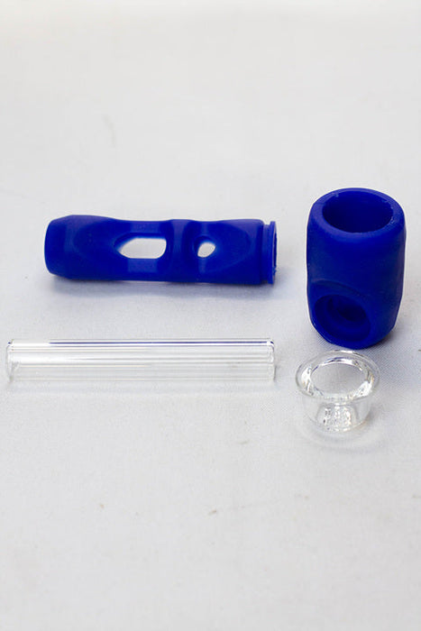 Silicone hand pipe with multi holes glass bowl and tube ( GP1537 )_1