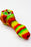 Multi colored Silicone hand pipe with glass bowl_7