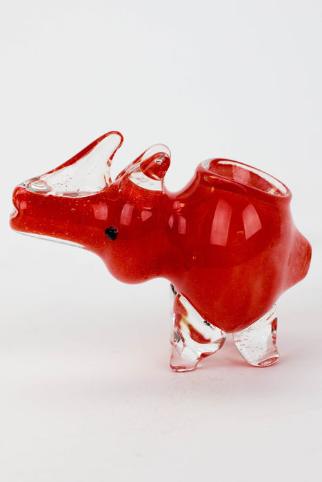 Small Rhino glass hand pipe_4