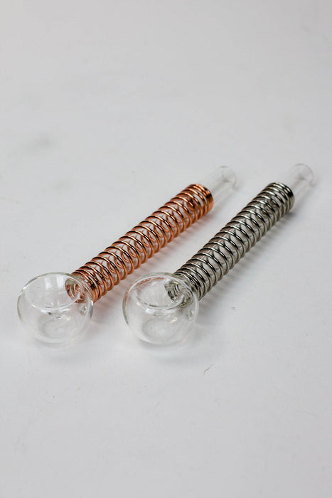 5.5" Glass tube pipe TP003 with Coil spring Box of 24_2