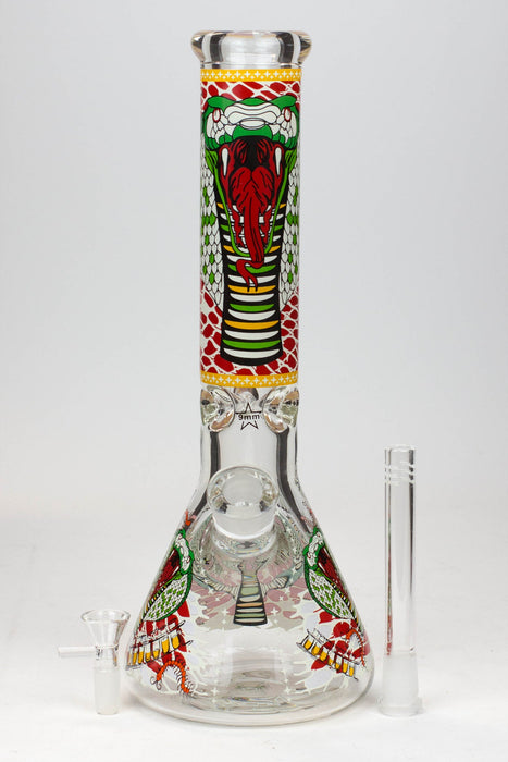 14" King Cobra Glow in the dark 9 mm glass bong_5