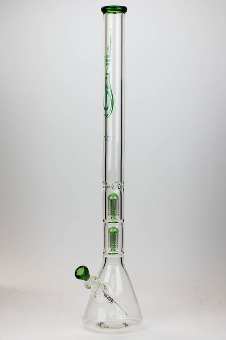 30" Genie 9 mm Dual tree arms beaker glass water bong_8