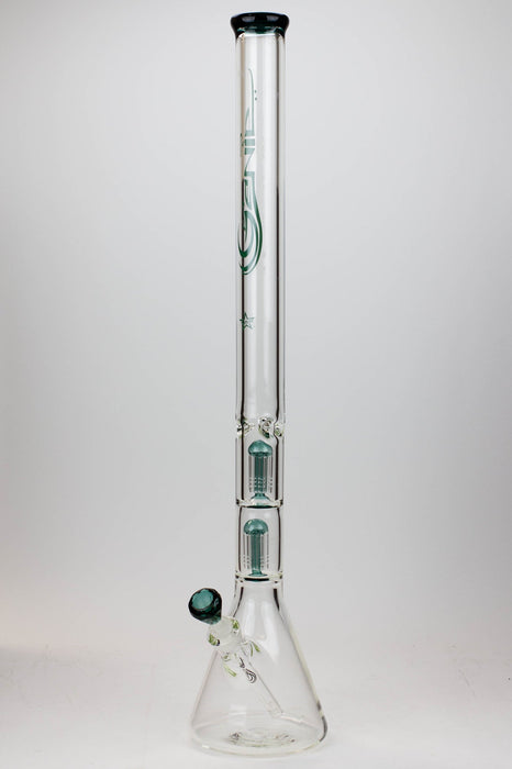 30" Genie 9 mm Dual tree arms beaker glass water bong_12