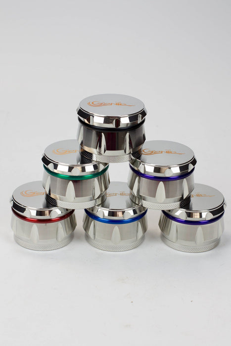 Genie 4 parts silver herb grinder Box of 6_0