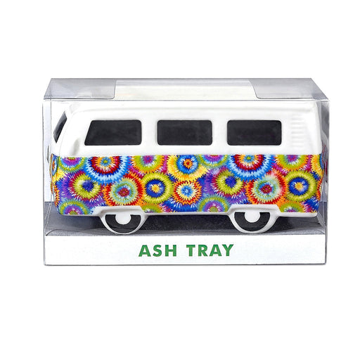 VINTAGE BUS ASHTRAY - COLORFUL FLOWER BURST DESIGN_1